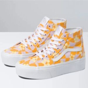 Vans Sk8 Hi-Tapered Stackform Platform Checkerboard Floral Size Men 9/Women 10.5